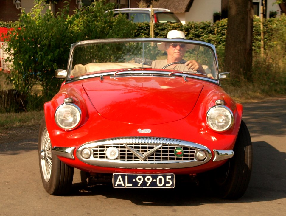 Red 1960 Daimler SP 250 pic1