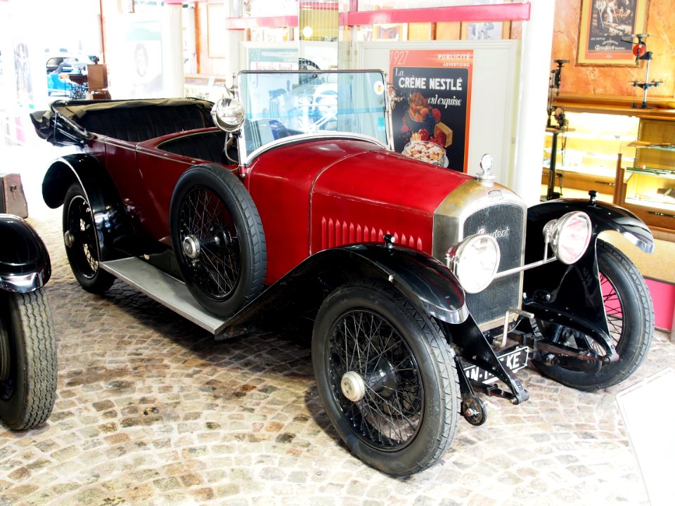 Red Peugeot at the Aventure Peugeot museum