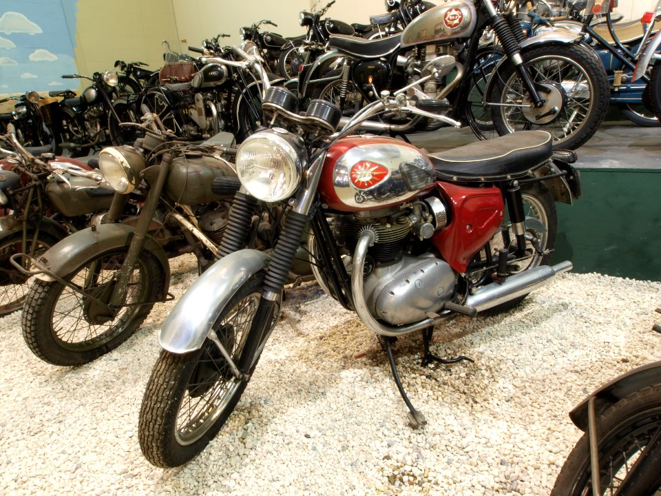 Red BSA motorcycle in the Ford museum