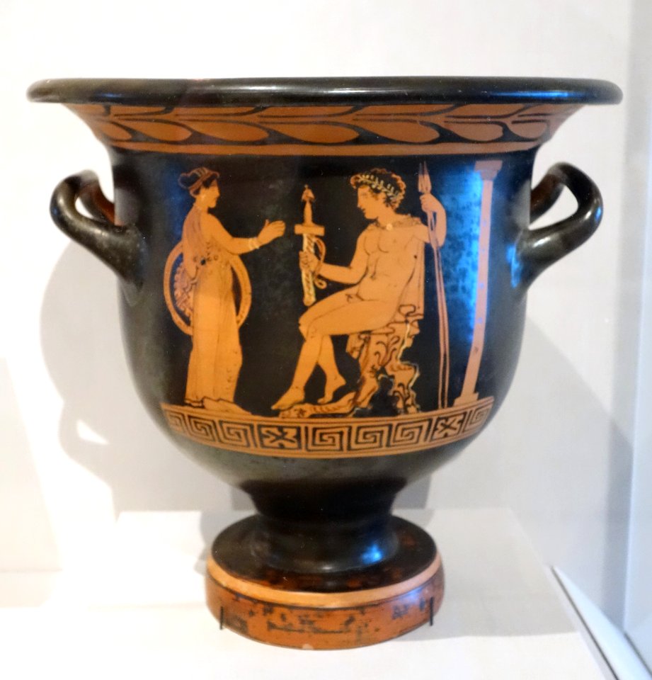 Red-figure Bell Krater, Cutler Painter, South Italian, Lucania, c. 380 BC, terracotta - California Palace of the Legion of Honor - DSC07708