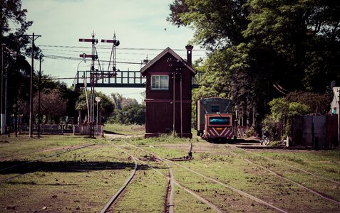 Train city nature