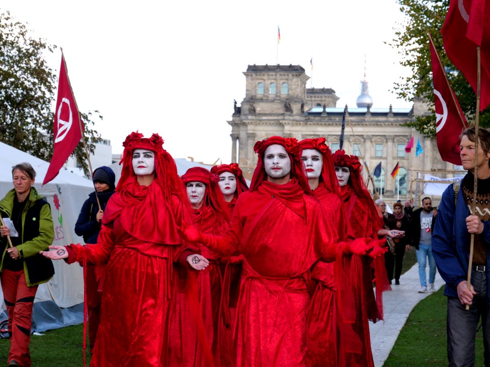 Red Rebel Brigade at Extinction Rebellion camp Berlin 02