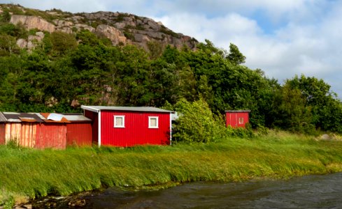 Red sheds in Rixö Marina
