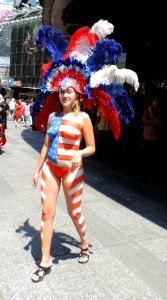 Red White Blue featherhead TSQ jeh