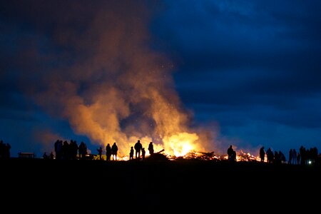 Easter fire shadow play night