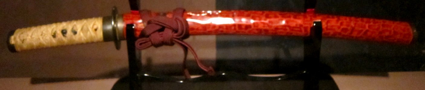 Red mounting for wakizashi (short sword), Momoyama period, late 16th century