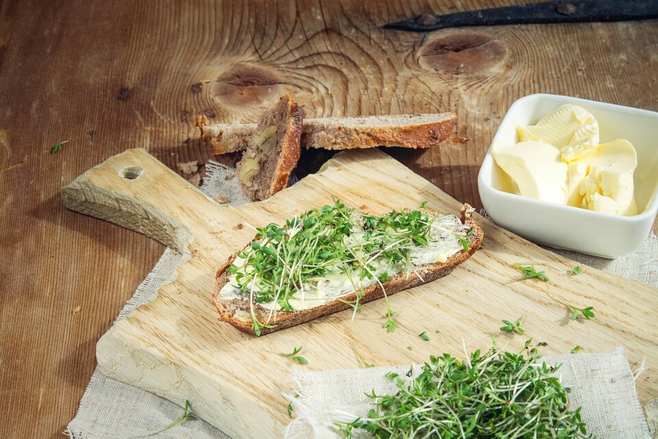 Bread bread and butter cress bread photo