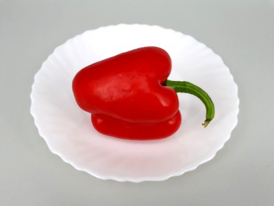 Red bell pepper on a plate 2017 A