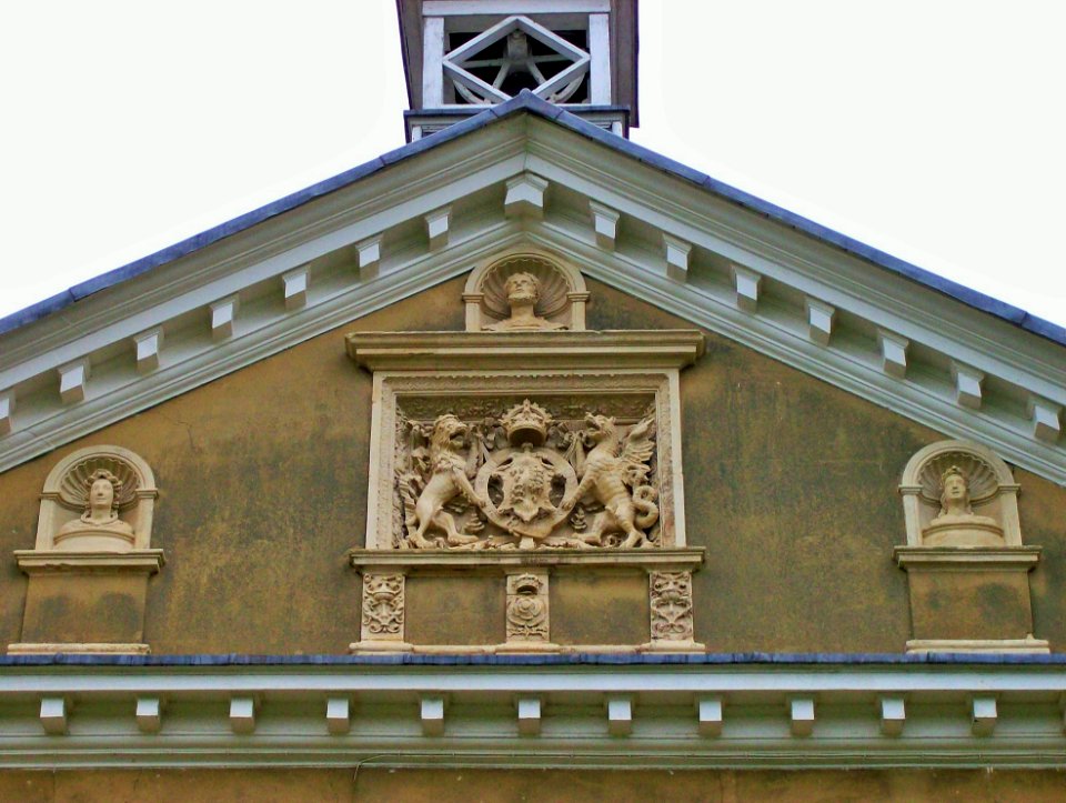 Reigate Priory- detail of pediment