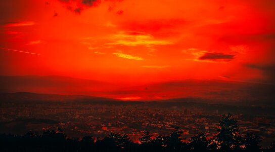 Urban panorama sunset