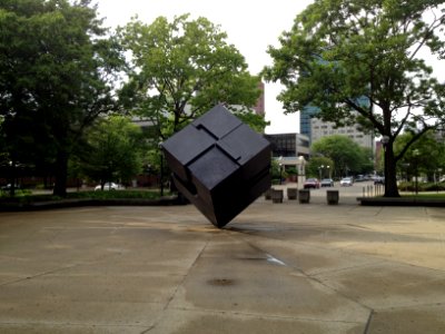 Regents Plaza cube sculpture UM-Ann Arbor