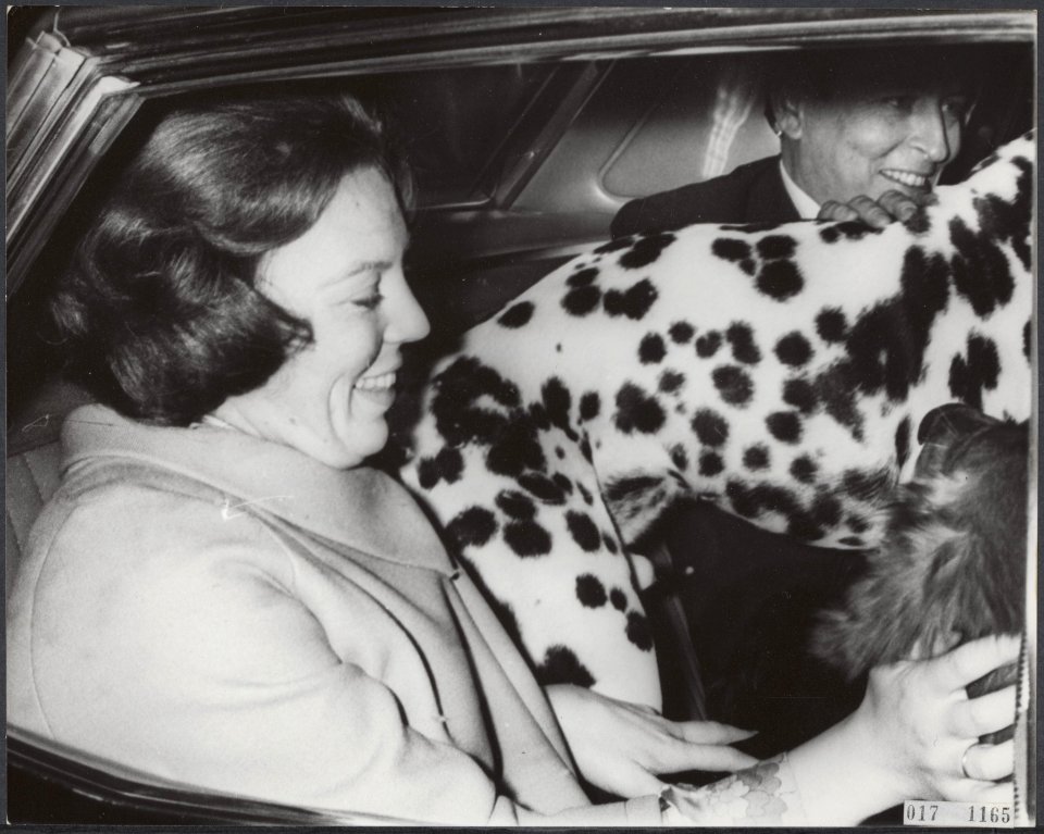 Reeks 017-1164 tm 017-1165 Beatrix en hond halen Claus af van Schiphol, Bestanddeelnr 017-1165