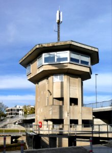 Regensburg, Schleuse, Steuergebäude v SW, 3