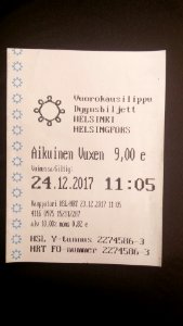Public transport ticket in Helsinki