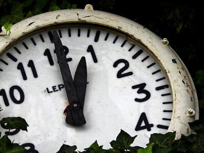 Time of clock face analog photo