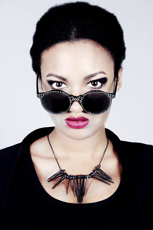 Female necklace model