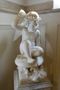Puck by Harriet Goodhue Hosmer, view 1, modeled 1854, carved before 1865, marble - Addison Gallery of American Art - Phillips Academy Andover - Andover, Massachusetts - DSC05268