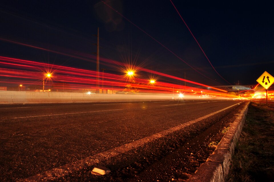 Night road lights