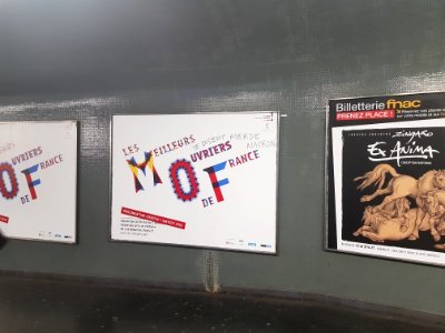 Publicité taguée a Paris contre Macron vers nation