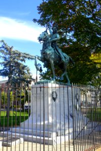 Pulaski Monument by Lucien Hippolyte Gosselin, dedicated 1938, funded by the Works Progress Administration - Manchester, NH - DSC07209