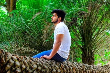 Boy beauty green alone