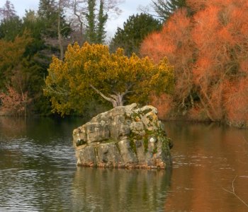 Pulhamite Rock Islet at Milton Mount Gardens, Pound Hill, Crawley