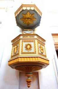 Pulpit - Interior of Fredrikskyrkan - Karlskrona, Sweden - DSC08397