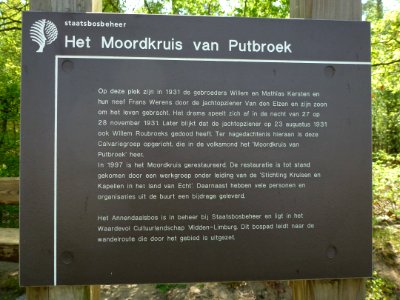 Putbroek (Echt-Susteren) moordkruis, plaquette
