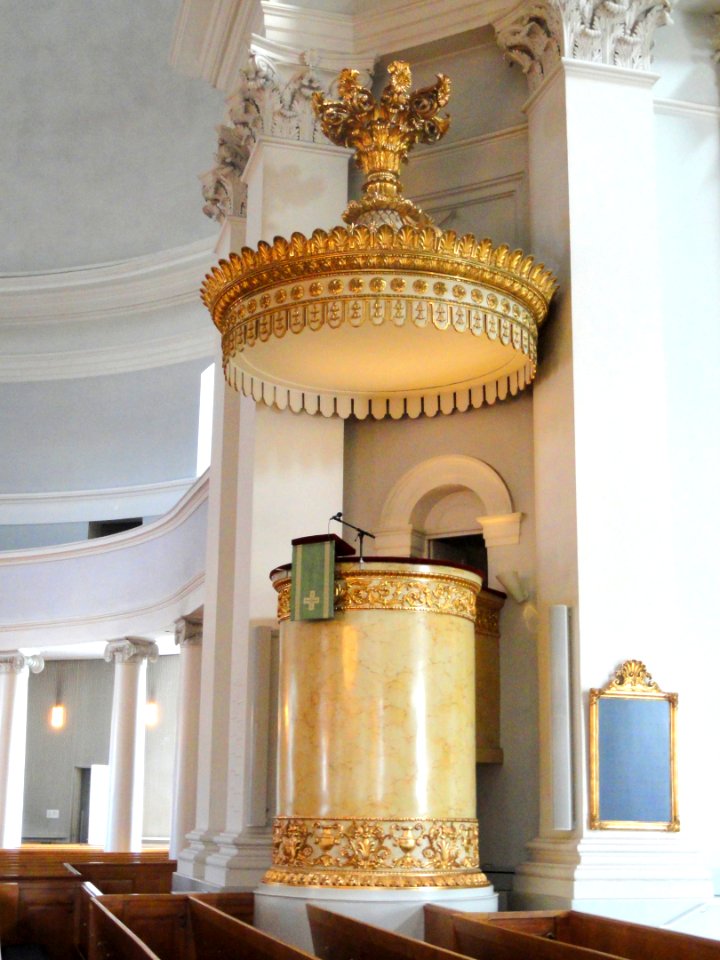 Pulpit - Interior of Helsinki Lutheran Cathedral - DSC05391