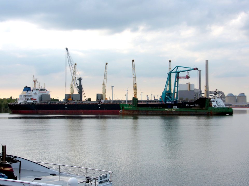 Pu Lan Hai, IMO 9546095 & Pallas Ocean, IMO 8515283 at the Neptunushaven, Port of Amsterdam, pic1