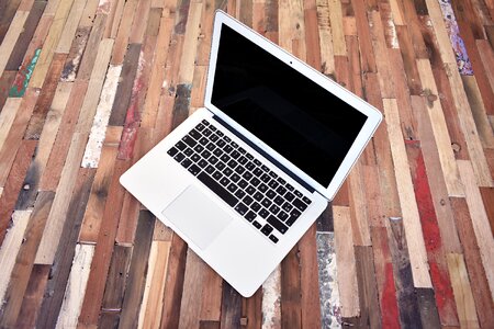 Recycled macbook workplace