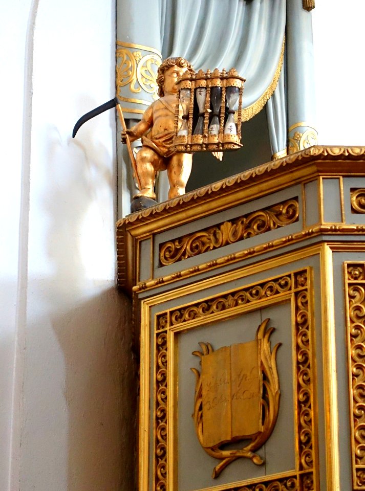 Pulpit detail - Interior of Fredrikskyrkan - Karlskrona, Sweden - DSC08376