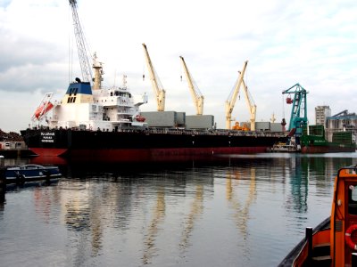 Pu Lan Hai, IMO 9546095 & Pallas Ocean, IMO 8515283 at the Neptunushaven, Port of Amsterdam, pic2