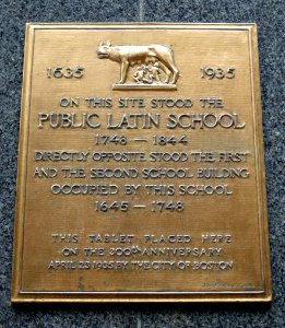 Public Latin School plaque - Boston, MA - DSC05882 photo