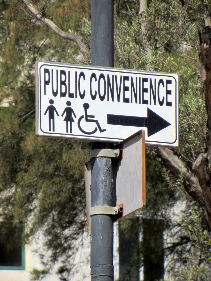 Public convenience sign in Sliema