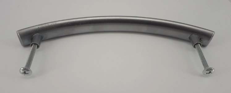 Punctured rectangled gray metallic kitchen cabinet handle - B