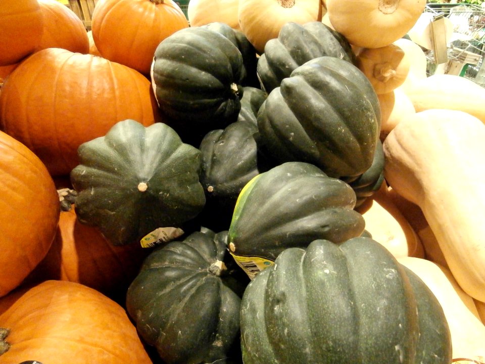 Pumpkins, acorn squash, butternut squash