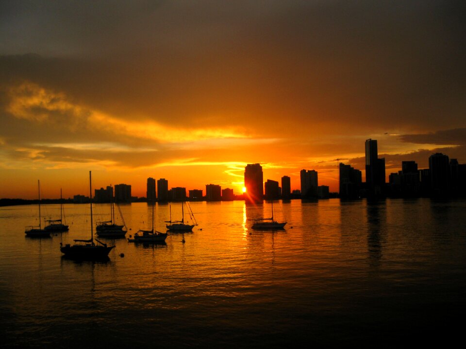 Sunset city architecture