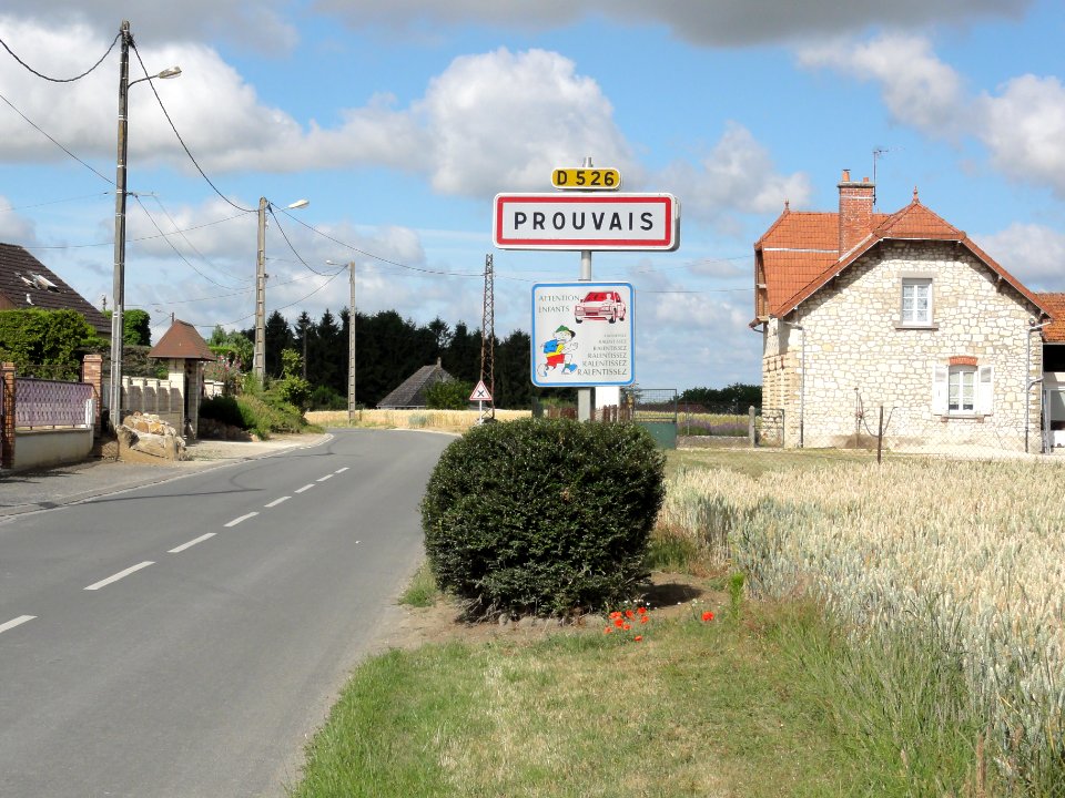 Prouvais (Aisne) city limit sign