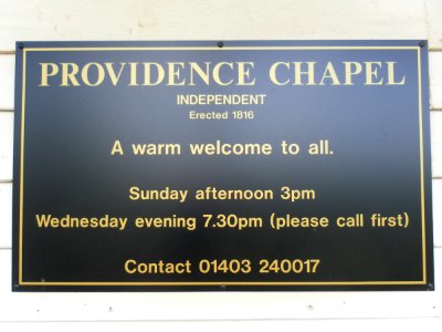 Providence Chapel, Chapel Road, Charlwood (Nameboard)