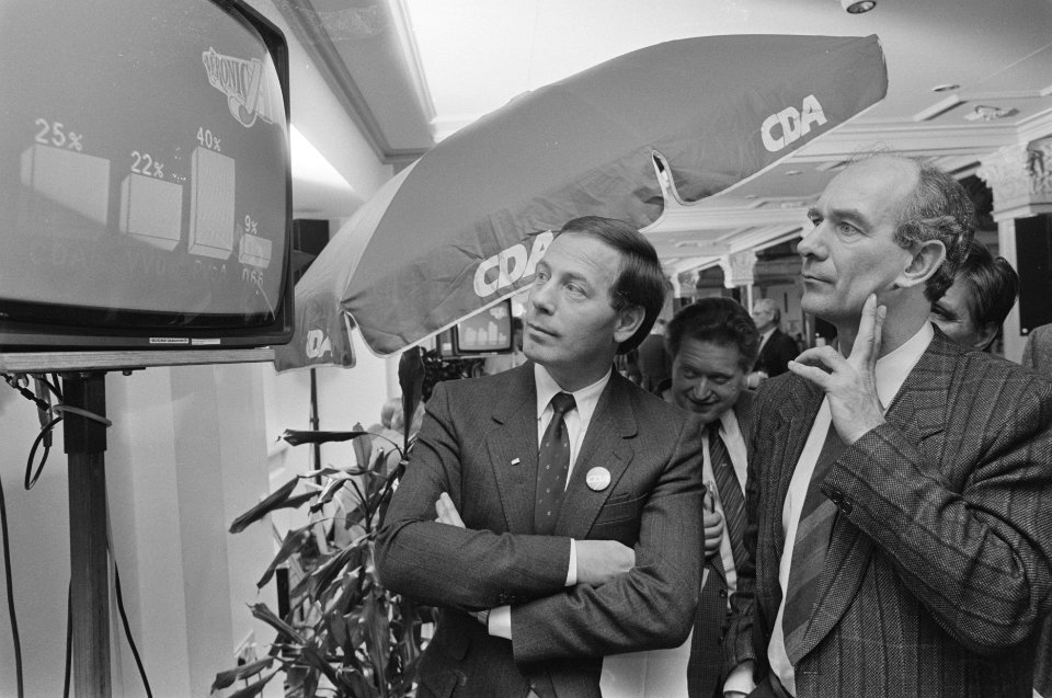 Provinciale Statenverkiezingen 1987 26 premier Lubbers op verkiezingsuitslagen, Bestanddeelnr 933-9239