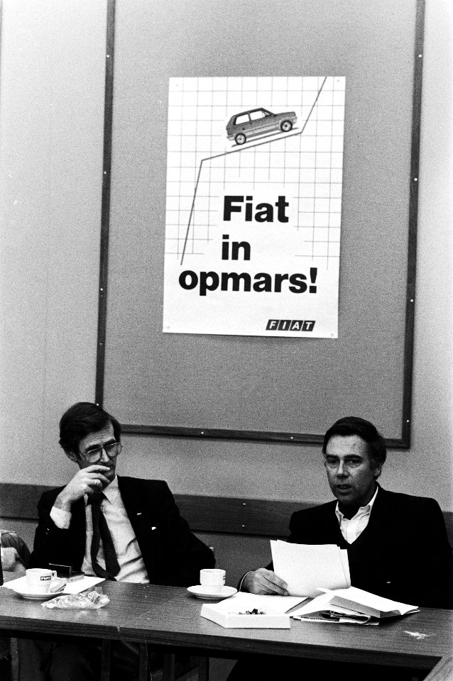Protestverg. door i.v.m. dreigende overname van bedrijf door Fiat Turijn, person, Bestanddeelnr 931-4668