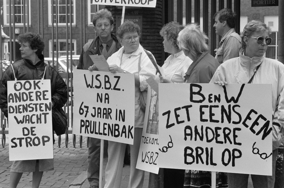 Protest tegen privatisering WSBZ in Amsterdam, Bestanddeelnr 934-2491