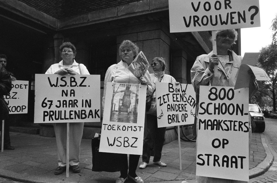 Protest tegen privatisering WSBZ in Amsterdam, Bestanddeelnr 934-2490