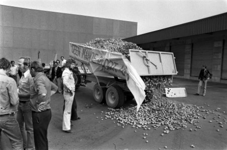 Protest bij Dam Chips in Hoofddorp tegen sluiting, Bestanddeelnr 928-1369