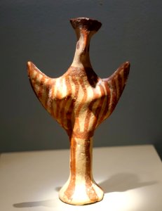 Psi-figurine, Greek, Mycenaean, Late Helladic IIIB, c. 1340-1190 BC, painted terracotta - Middlebury College Museum of Art - Middlebury, VT - DSC08003