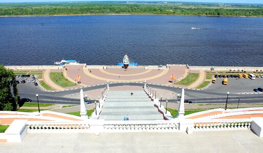 Embankment in nizhny novgorod beautiful view ladder