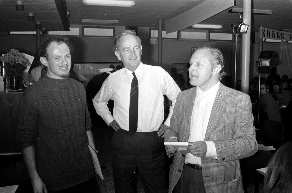 PSP Congres Groningen, vlnr Erik Meyer, Wiebenga, Wim de Wolf, Bestanddeelnr 925-0696