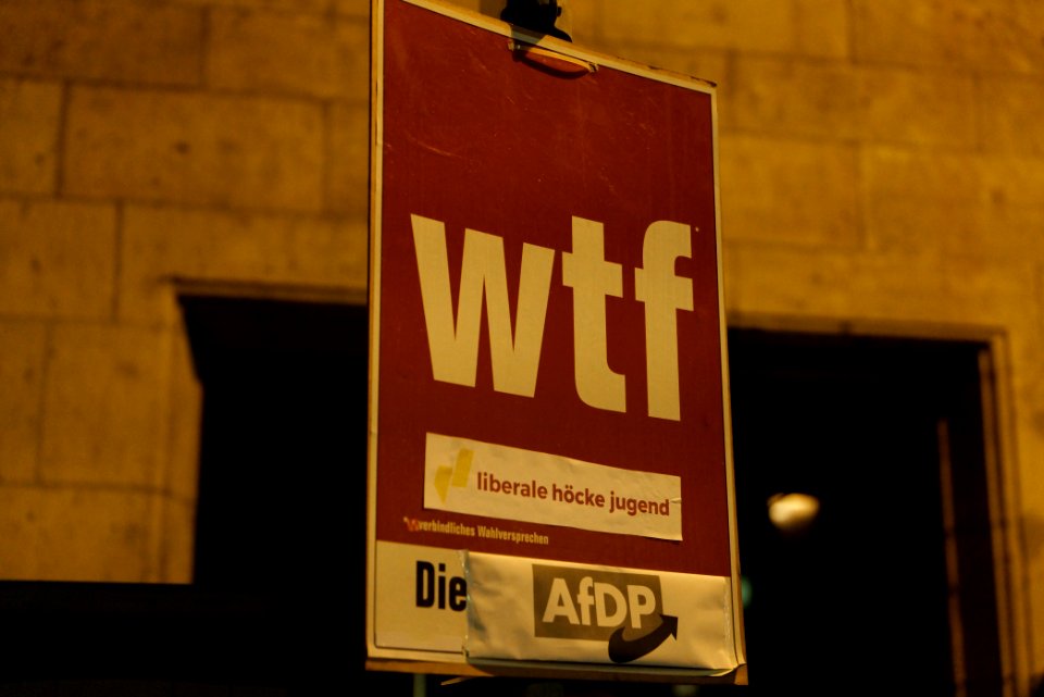 Protest in front of FDP headquarter after Thuringia prime minister election 2020-02-05 44