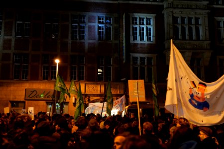 Protest in front of FDP headquarter after Thuringia prime minister election 2020-02-05 43